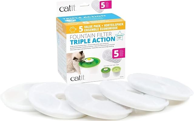 Filtros para fuente Catit Triple Action, pack de cinco