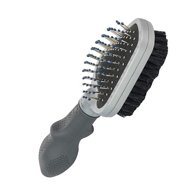 Cepillo FURminator de doble cara con púas metálicas y cerda de jabalí