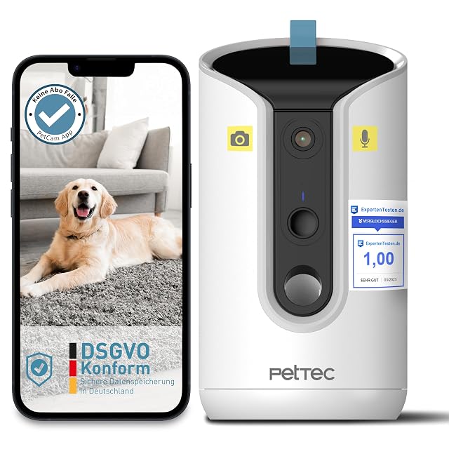 Cámara para mascotas PetTec 360 con comedero automático